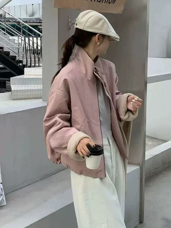 短款立领羽绒棉服女小个子2025年冬季韩版时尚休闲宽松棉服外套潮|undefined