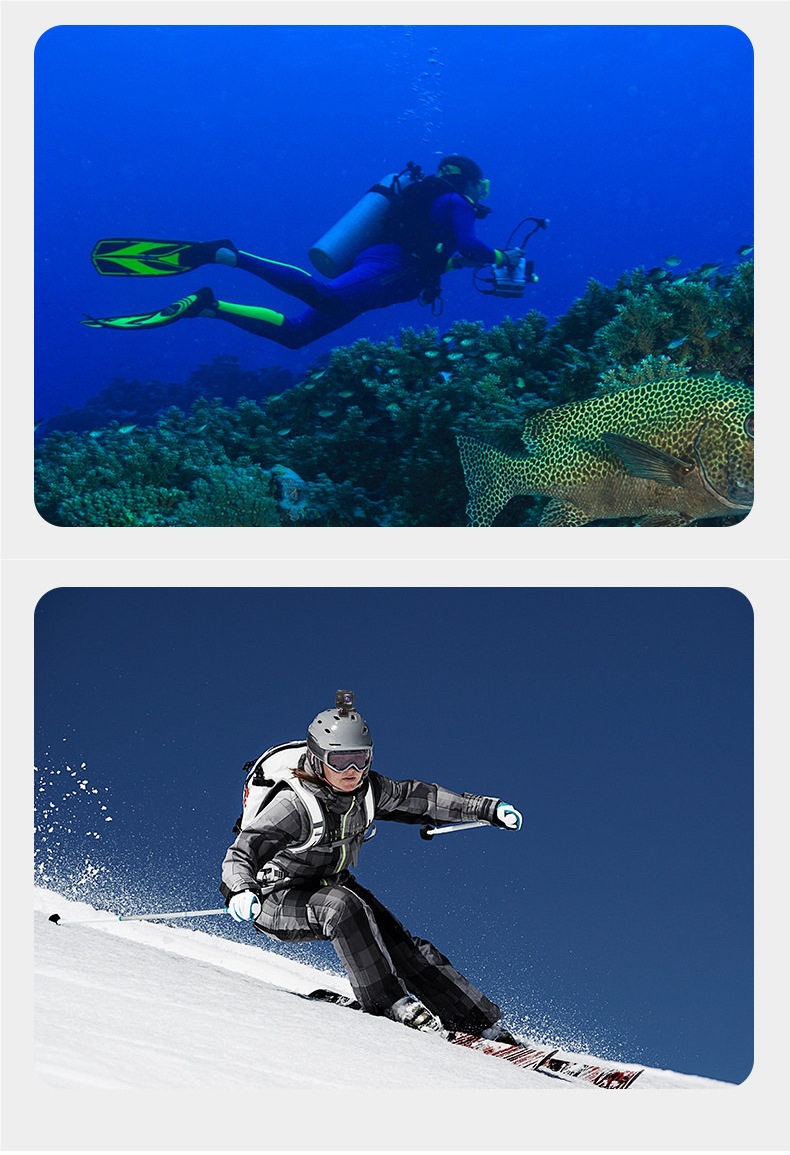 5K Sports Camera Anti-Diving Camera Motorcycle Bicycle Helmet Riding Anti-Shake High-Definition Dual-Screen Recorder