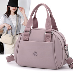 女性用のファッショナブルなハンドバッグ、シンプルな小さなバッグ、軽量多層コンパクトマザーバッグ、シングルショルダークロスボディナイロン布携帯電話バッグ