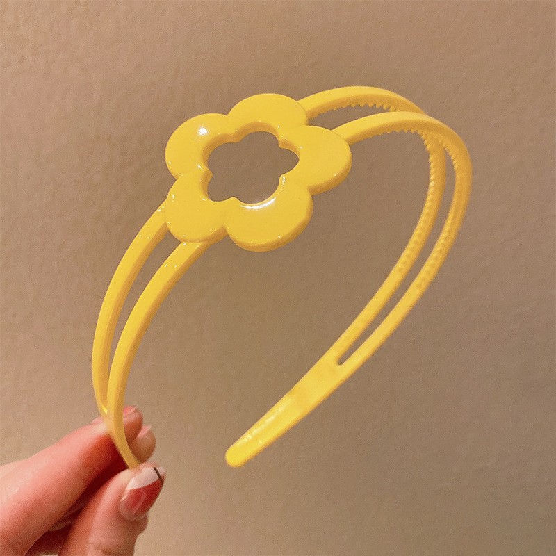 2023 nuevos niños diadema lindo simple color caramelo hueco flor niña horquilla diadema antideslizante no apretado