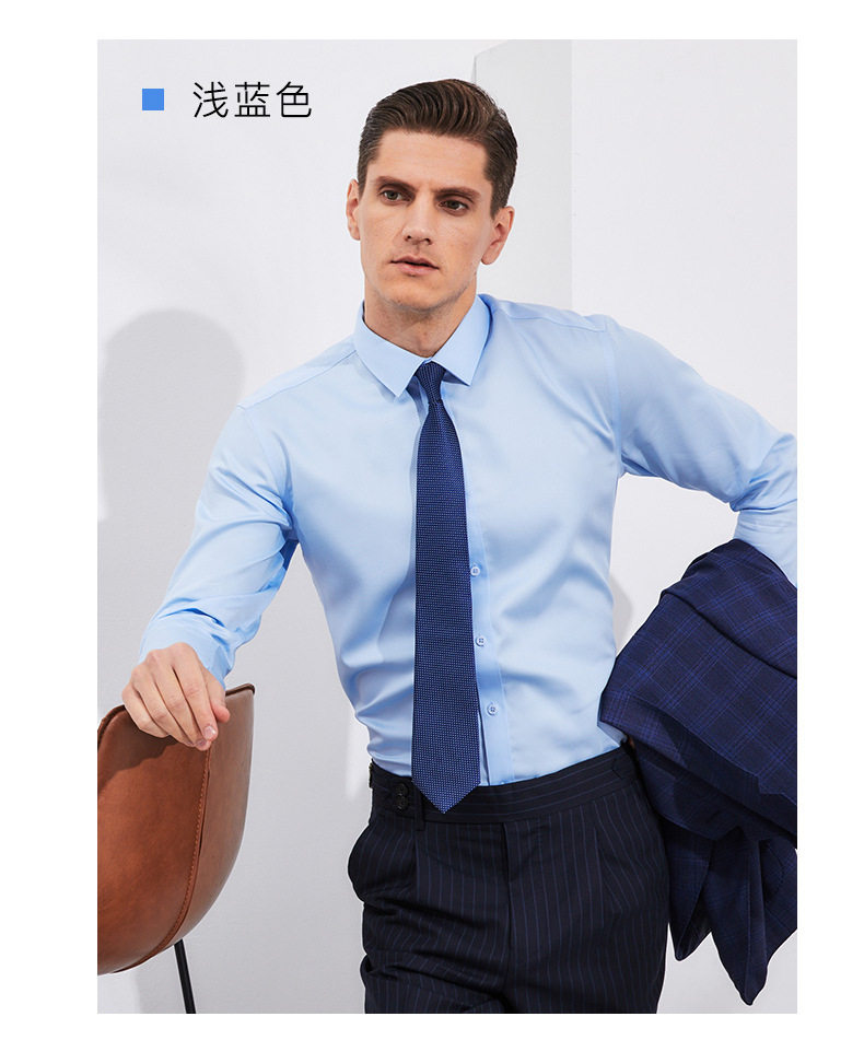 Áo sơ mi nam dài tay chống nhăn không cần ủi chất sợi tre thêu hoa — Màu xanh nhạt ngắn tay nam cổ vuông, Màu xanh nhạt ngắn tay nữ cổ chữ V, Màu xanh nhạt ngắn tay nữ cổ vuông, Màu xanh nhạt-dài tay nữ-cổ vuông chi tiết 20