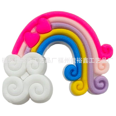 Invierno nuevo colorido unicornio serie agujero Zapatos flor Polaroid Arco Iris pony accesorios para niños transfronteriza en stock