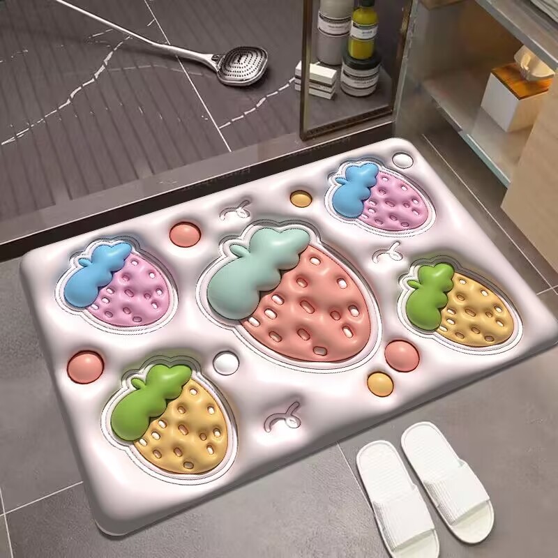 Alfombra de drenaje para cocina o baño, tejido absorbente, base antideslizante y superficie de goma suave