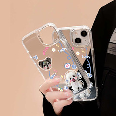 日韓卡通小狗鏡面iPhone14蘋果13Promax手機殼女新款11高級感12Pr