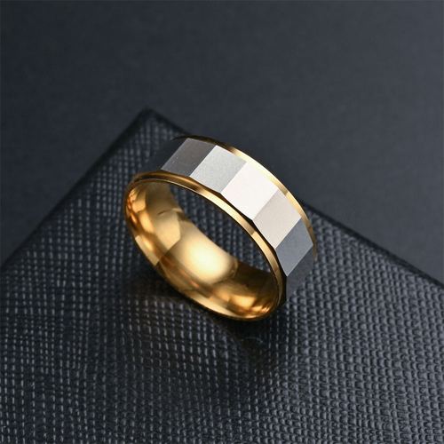  New Prismatic Stainless Steel Ring European and American Fashion Couple Ring Simple Men's Ring Wholesale