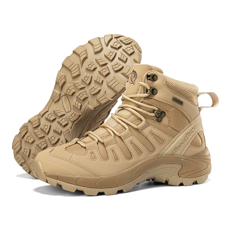 Zapatos de montaña al aire libre de explosión transfronteriza, zapatos de montaña antideslizantes y resistentes al desgaste para hombres, zapatos de montaña de crucero, amortiguación ligera y transpirable