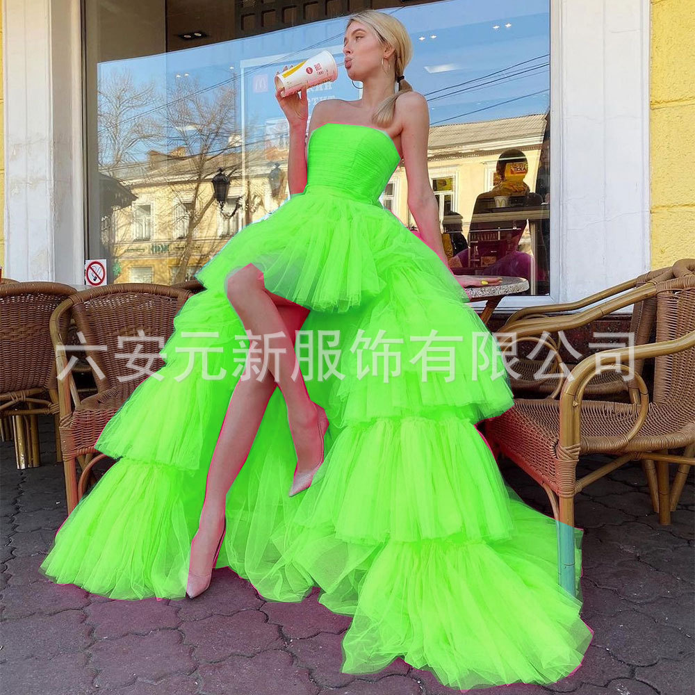 2023 europeo y americano Comercio exterior Amazon AliExpress deseo nuevo tubo superior falda de la torta boda bola del banquete vestido noche