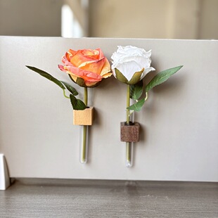 DIY atmosphere creative decorative magnet test tube zakka vase advanced sense solid wood flower arrangement magnetic refrigerator magnet