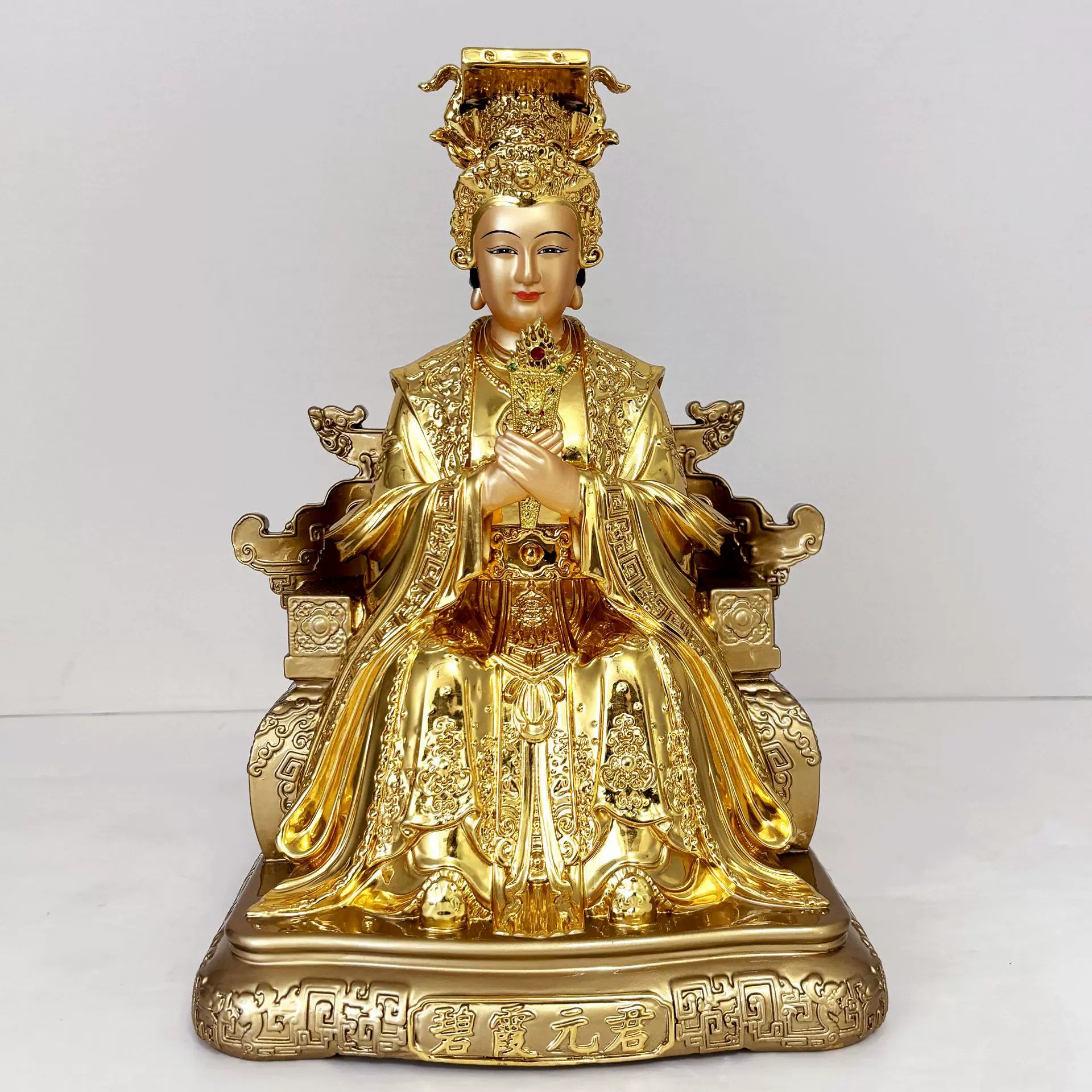 新款碧霞元君神像台湾铜像佛像老母泰山圣母三霄娘娘碧霞元君摆件