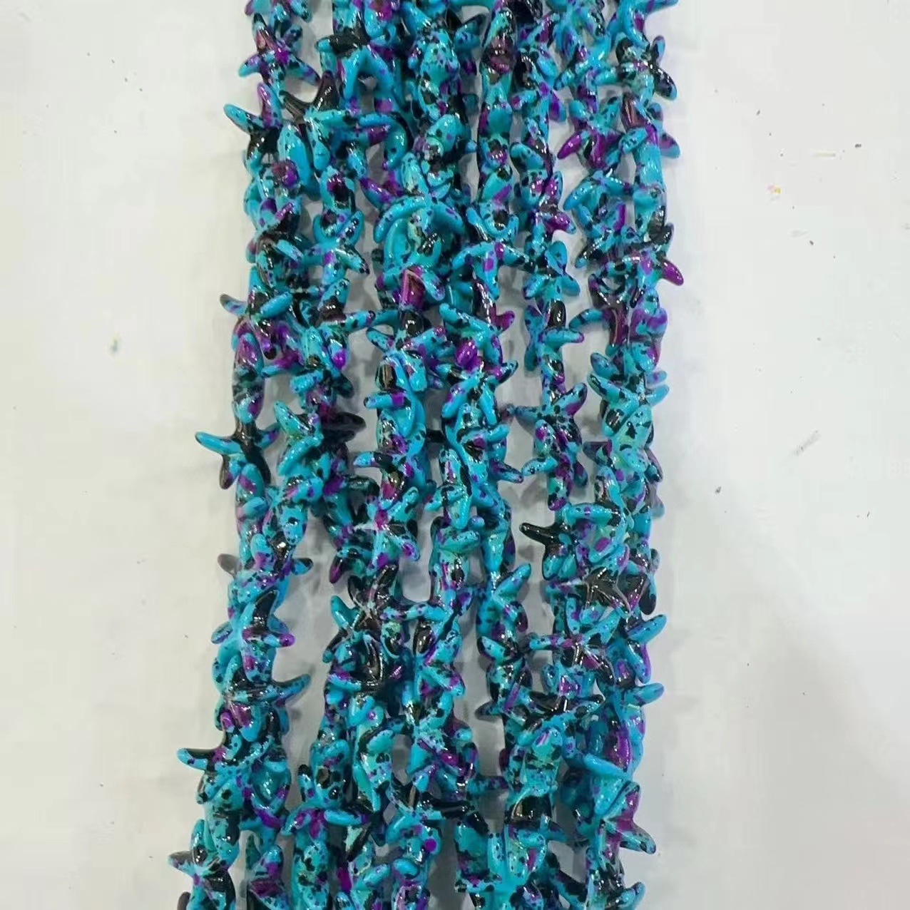 Ventas transfronterizas de coloridas estrellas de mar de piedra de pino cuentas semiacabadas DIY accesorios accesorios materiales de joyería hecha a mano