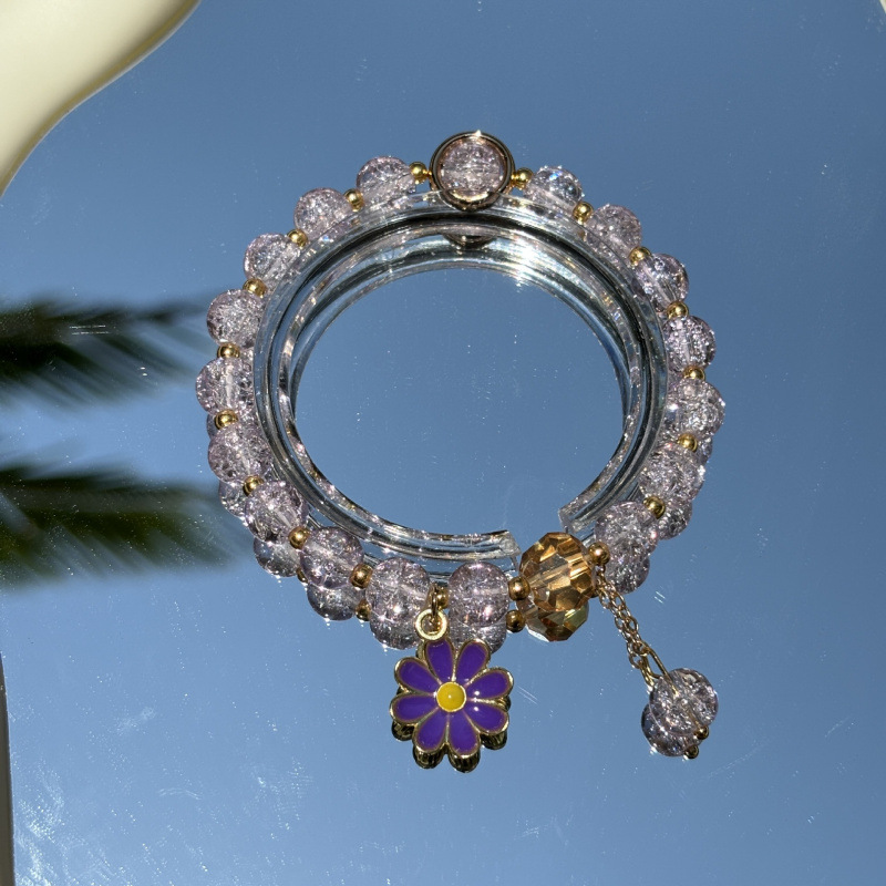 Kristall Gänseblümchen Perlenarmband Koreanischer Stil Für Damen_voghion.com