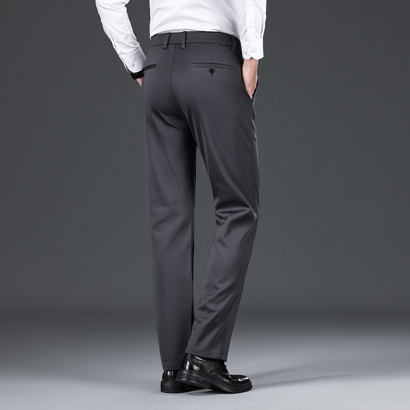 Pantalones anti-arrugas de alta calidad, pantalones de moda para hombres, nuevos pantalones rectos sueltos, pantalones casuales negros de negocios image 4