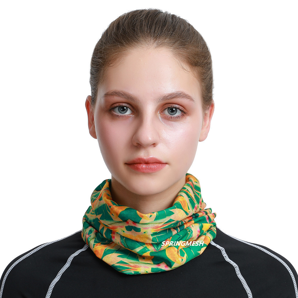 Wholesale outdoor cycling face mask, sweat-absorbing patterned headscarf, neck gaiter, multi-functional bicycle seamless magic headscarf