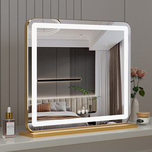 Cosmetic Mirror with Light Desktop Desktop Led Smart Touch Bedroom Professional Fill Light Vanity Mirror High Definition Popular Mirror
