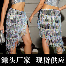 爆款肚皮舞腰链臀巾女 亮片流苏腰巾 印度舞表演腰带 亚马逊热销