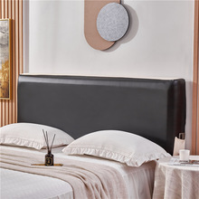 跨境纯色PU皮防污弹力床头套罩科技布卧室全包床头保护罩四季通用