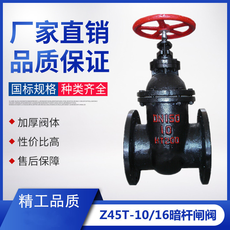 Z45T-10铸铁暗杆闸阀DN40-800消防排污水管楔式铜芯总阀门开关