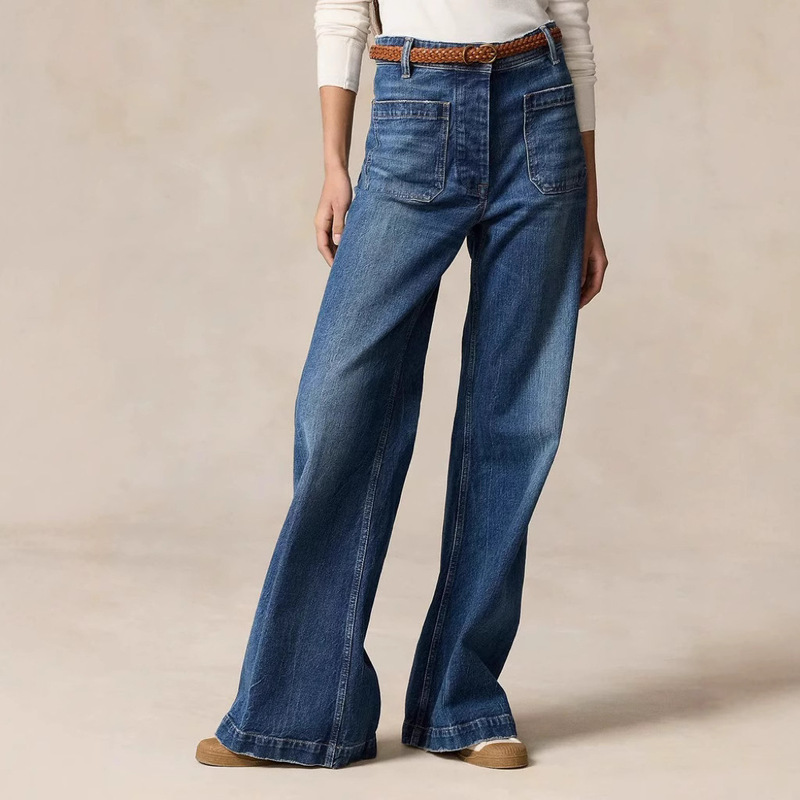 European and American Cross-Border Amazon Independent Site New Trendy Fashion Women's Retro Casual Straight Loose Denim Pants European and American Cross-Border Amazon Independent Site New Trendy Fashion Women's Retro Casual Straight Loose Denim Pants