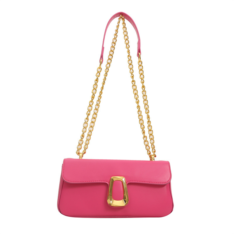 Bolso de cadena simple de alta calidad de color sólido bolso de mujer 2023, nuevo bolso de diseño de nicho de invierno, bolso de hombro inclinado
