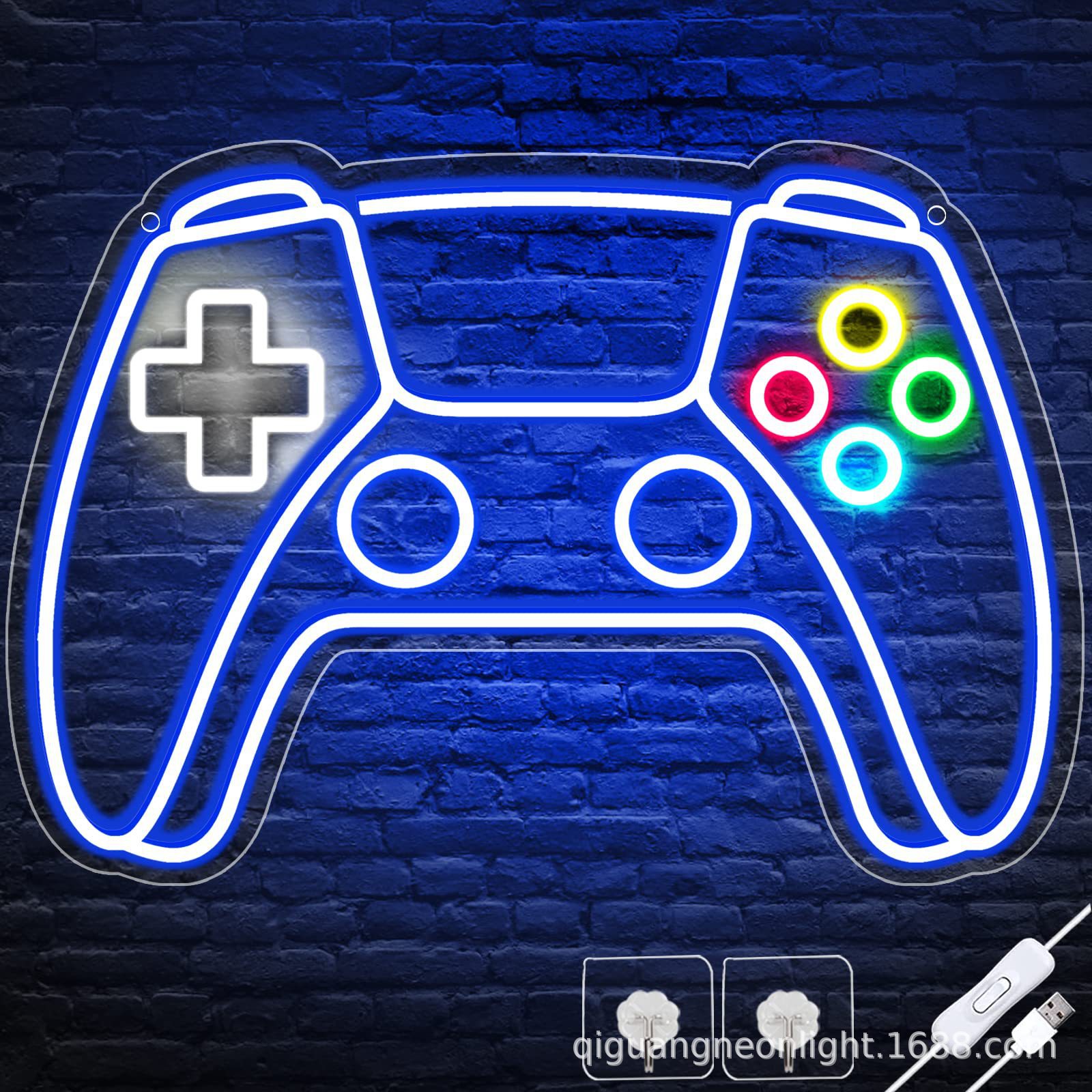Amazon cross-border neon game console controller backplate LED neon custom mushroom-themed decorative light sign