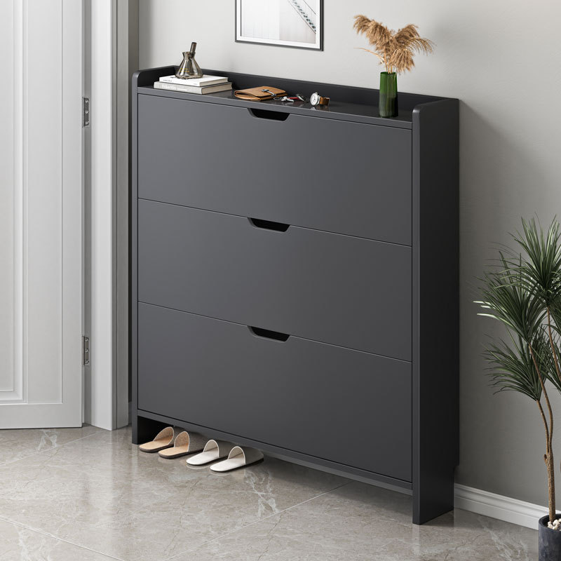 Carefully Selected Ultra-Thin Flip-Top Shoe Cabinet, Narrow Cabinet for Home Use, Extremely Narrow Tall Model for Entryway, Vertical Cabinet for Home Entrance Foyer