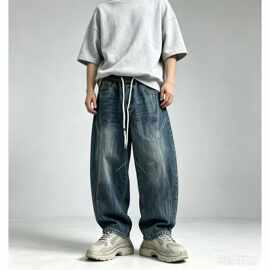 2026新款青少年夏季裤子百搭宽松牛仔裤男潮流