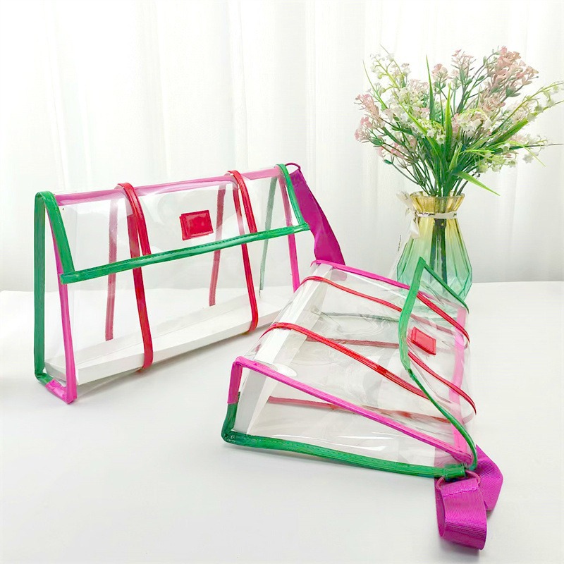 Bolsa de cosméticos de PVC transparente bolsa de lavado impermeable de gran capacidad de alto valor bolsa de almacenamiento de cosméticos Tagi portátil de viaje