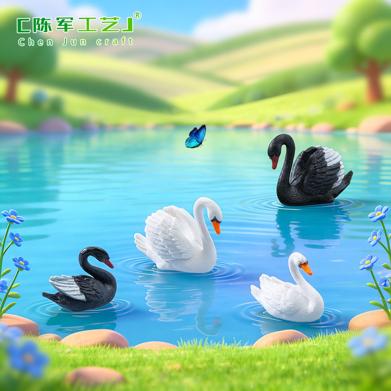 Micro-Landscape Ornaments DIY Succulent Decorations 2 Pairs of Black and White Swan Animal Ornaments Creative Bonsai Plastic Small Ornaments Micro-Landscape Ornaments DIY Succulent Decorations 2 Pairs of Black and White Swan Animal Ornaments Creative Bonsai Plastic Small Ornaments