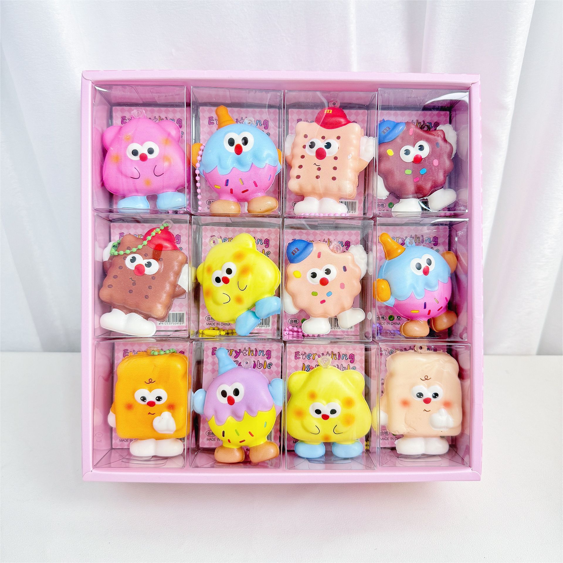 Galleta B Colgante de pellizco de rebote lento/caja grande de 24 piezas/regalo pequeño