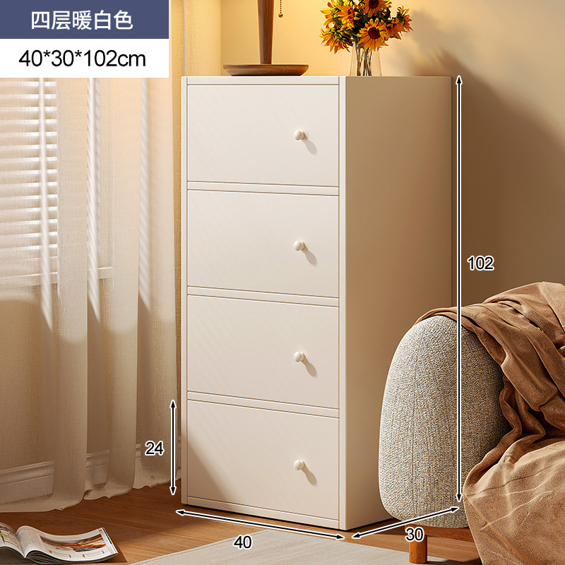 Salón de estar de viento de crema junto al sofá armario de almacenamiento armario de almacenamiento armario de dormitorio armario pequeño armario de cajón