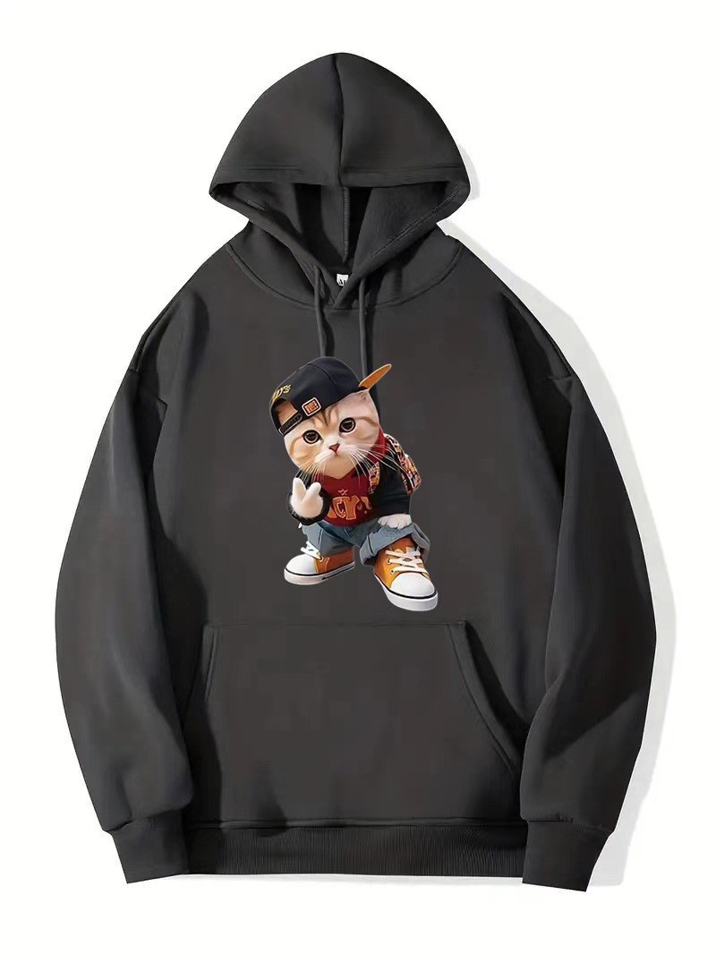 Nuevo suéter animado con sudadera con capucha cálida y cómoda con estampado para hombres y mujeres