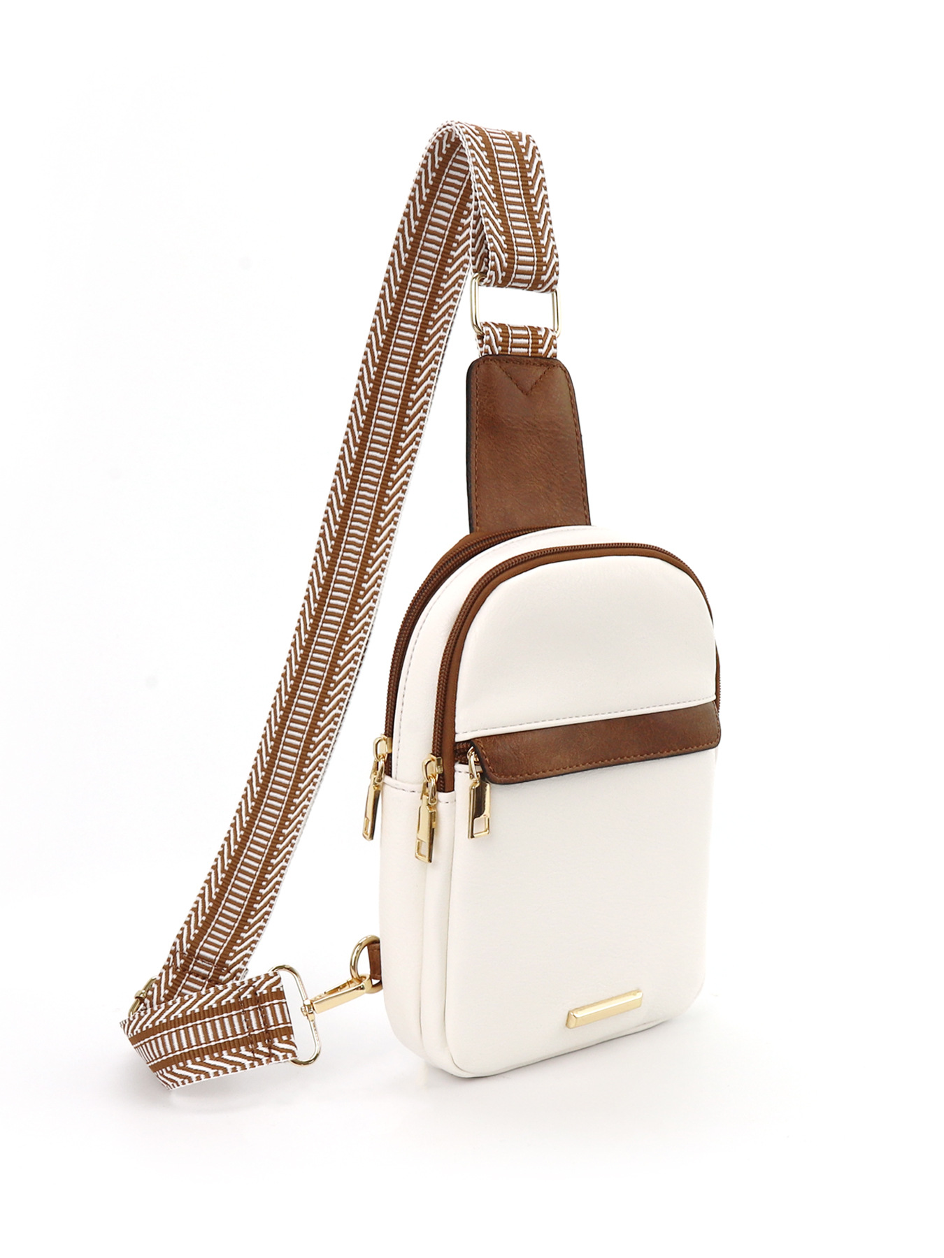 259g Weight Polyester Lining Material Zipper Closure Type Sling Strap Strap Type Fanny Pack Bags Type Daily Occasion Pu Leather Material Color Block Pattern All Seasons Season Unisex Gender Vintage Style Style Oval Shape Unisex Vintage Style Color Block Pu Leather Waist Bags 2