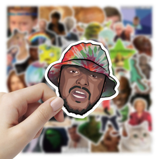 50 Funny European and American Internet celebrity meme facial expression bag stickers helmet phone case luggage computer guitar stickers