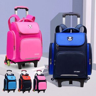 Primary school student schoolbag children trolley schoolbag female boy Grade 1-6 girl six-wheel stair climbing custom printed logo