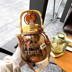 大腹カップ大容量カップ女子2025新型大腹カップ夏外出携帯耐高温ストロー運動