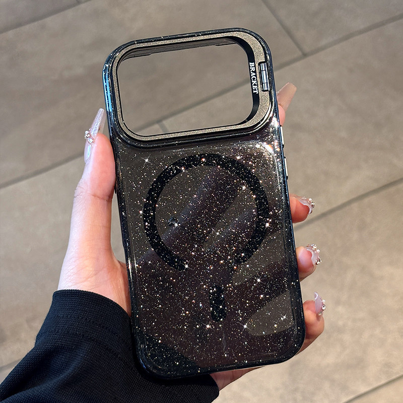 Funda con Soporte de Lente para iPhone 18promax 17 16 de PC con Absorción Magnética y Anti-caídas