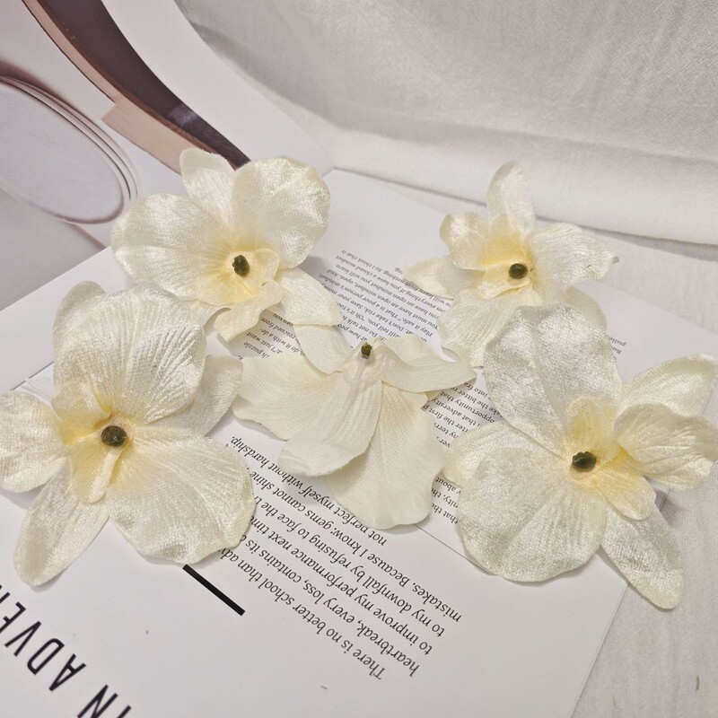 ベルベットの蘭の花 DIY ブライダルヘアアクセサリー 花飾り ヘアピン アクセサリー 花飾り 結婚式 ホームギフトボックス フェイクフラワー 胡蝶蘭|undefined