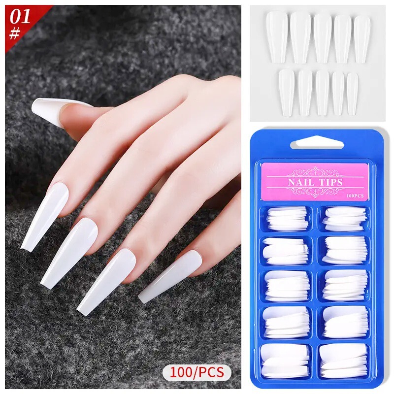 Professional 100Pcs Abs Acrylic Nail Tips Hot Sale Full Cover French Ballerina Design Artificial Nails for Use Professional 100Pcs Abs Acrylic Nail Tips Hot Sale Full Cover French Ballerina Design Artificial Nails for Use