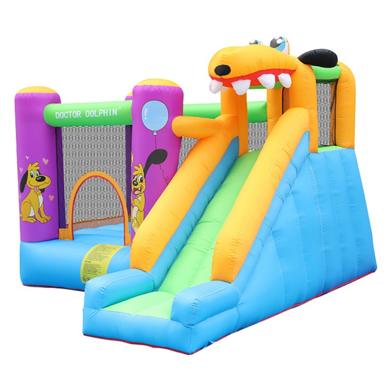 Castillo inflable infantil Doctor Dolphin, trampolín para fiestas al aire libre, pequeño parque de atracciones, castillo inflable con tobogán combinado