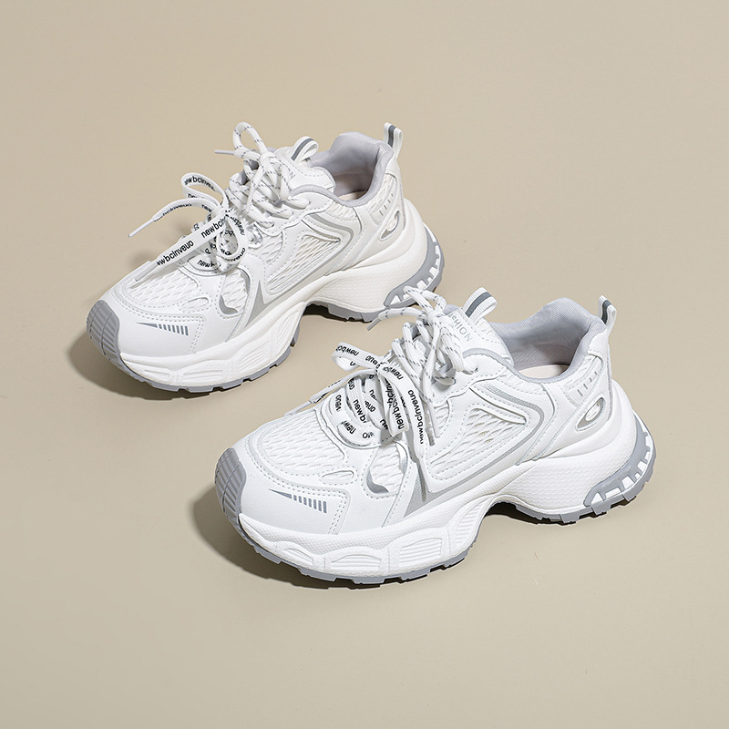Tenis Tipo Dad Shoe para Mujer FC06 de PU, Malla y Caucho con Aumento de Estatura para Uso Diario