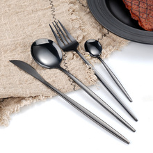 跨境葡萄牙不锈钢餐具套装酒店西餐刀叉勺四件套亚马逊牛排刀叉子