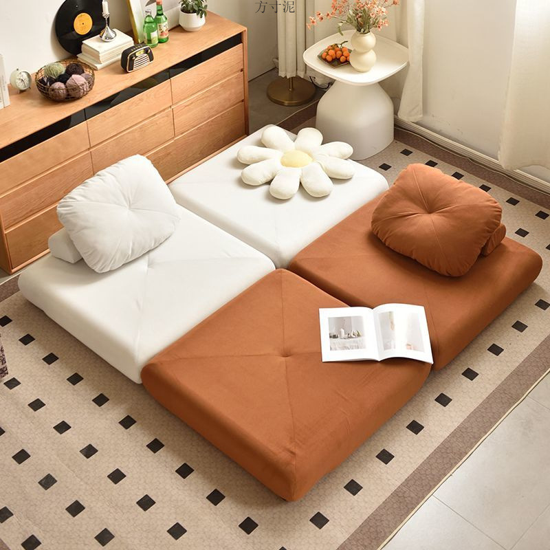 2025 New Lazy Sofa Tofu Block Sofa Bed Small Apartment Balcony Single Tatami Living Room Fabric Sofa