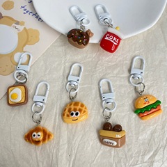 Cute Emoji Burger Keychain, Instagram Girl Heart Schoolbag Charm, Cartoon Keychain, Friend Gift Accessory