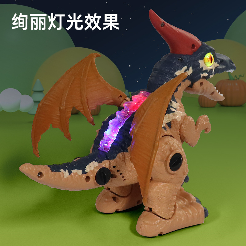 Los niños eléctricos sonido y luz dinosaurio modelo de simulación pterosaurus automático caminar desmontaje juguete dinosaurio puesto venta al por mayor caliente
