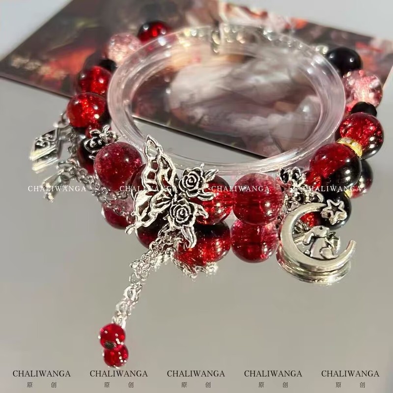 Light and Night Love Surrounding Lu Shen Derived Impression Bracelet Niche Black and Red Bracelet High Color Value Girlfriend Gift Light and Night Love Surrounding Lu Shen Derived Impression Bracelet Niche Black and Red Bracelet High Color Value Girlfriend Gift