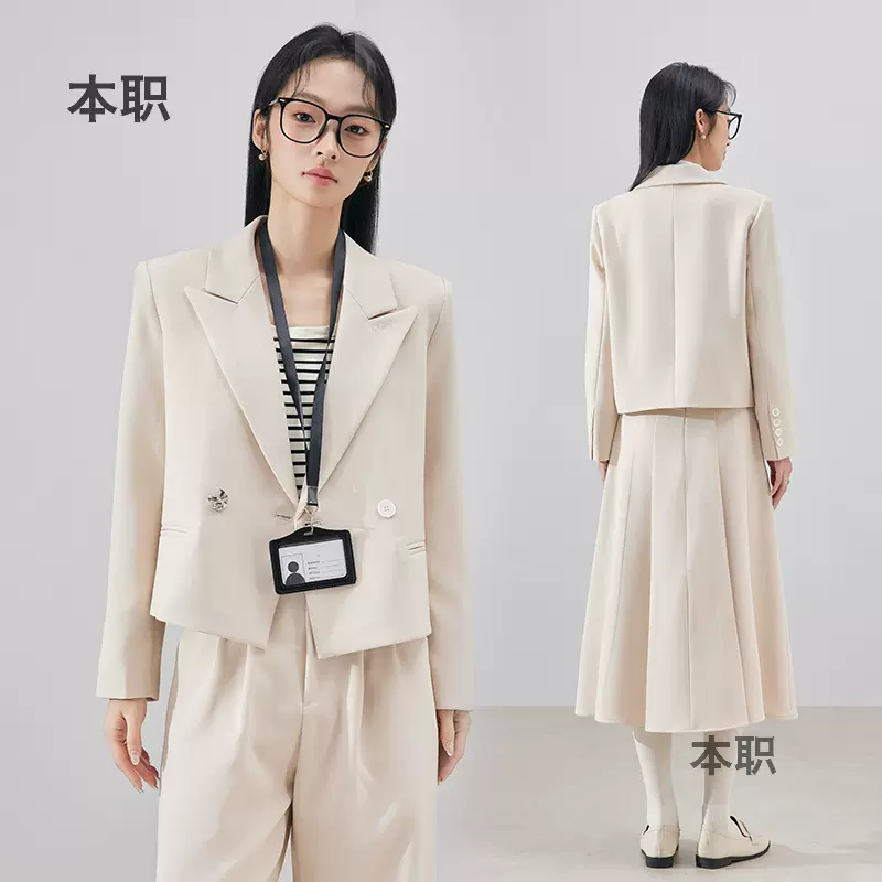 【中长裙子】通勤套装女正装2026秋冬大学生考公面试职业西装套装
