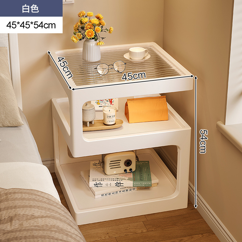 Mesita de noche de madera maciza con lámpara, estante de cabecera, apartamento pequeño moderno y simple, armario de almacenamiento de cabecera muy estrecho creativo