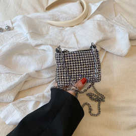 亲子款2023新款时尚女包夏季闪亮水钻迷你零钱包女童链条斜挎包潮