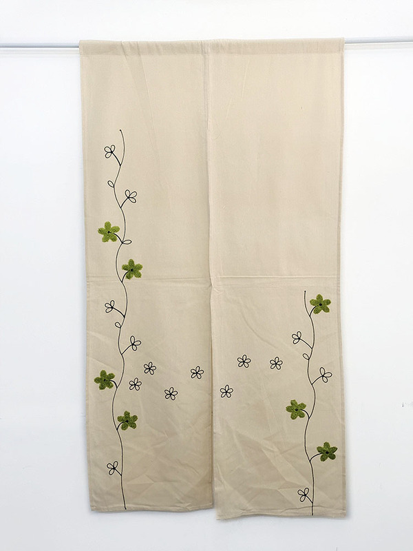 Original Cotton and Linen Fabric Door Curtain Terry Three-Dimensional Embroidery Half Curtain Pastoral Bedroom Door Curtain Bathroom Kitchen Curtain Wholesale