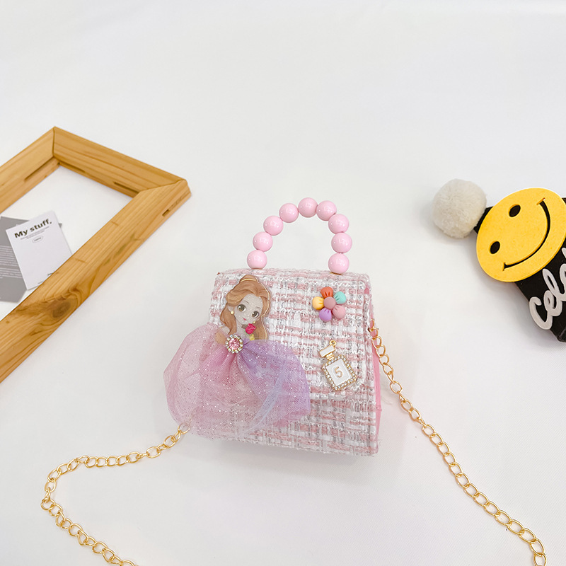 Bolso de los niños de otoño e invierno Nueva Moda Perla Chica bolsa de mensajero linda princesa niña bebé estilo Exterior cambio bolsa de accesorios